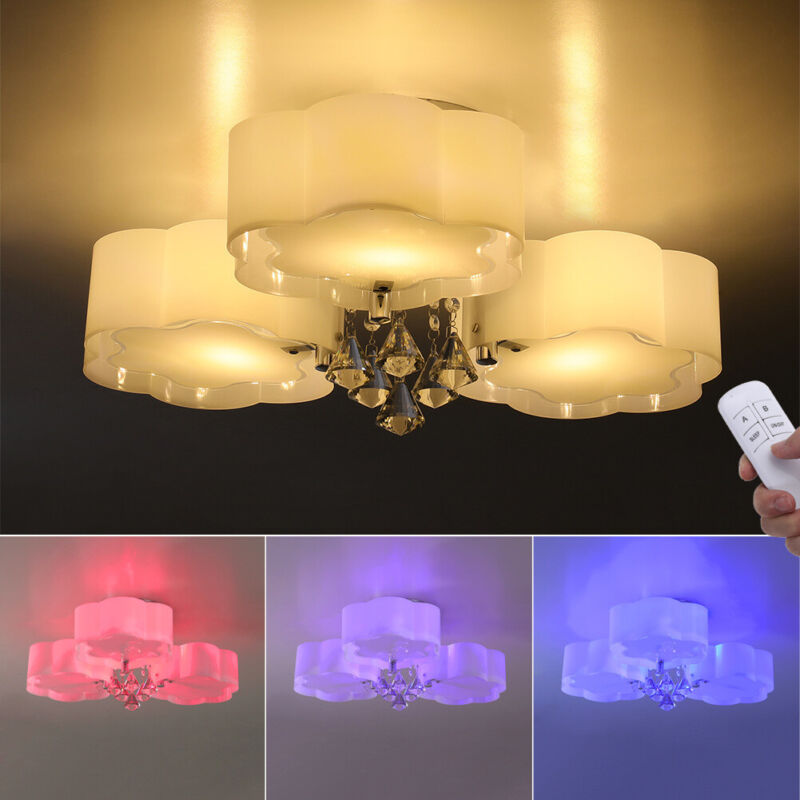 3+2 Colour Luxury Crystal LED Chandelier Hexagon/Flower Lamp Ceiling Lights