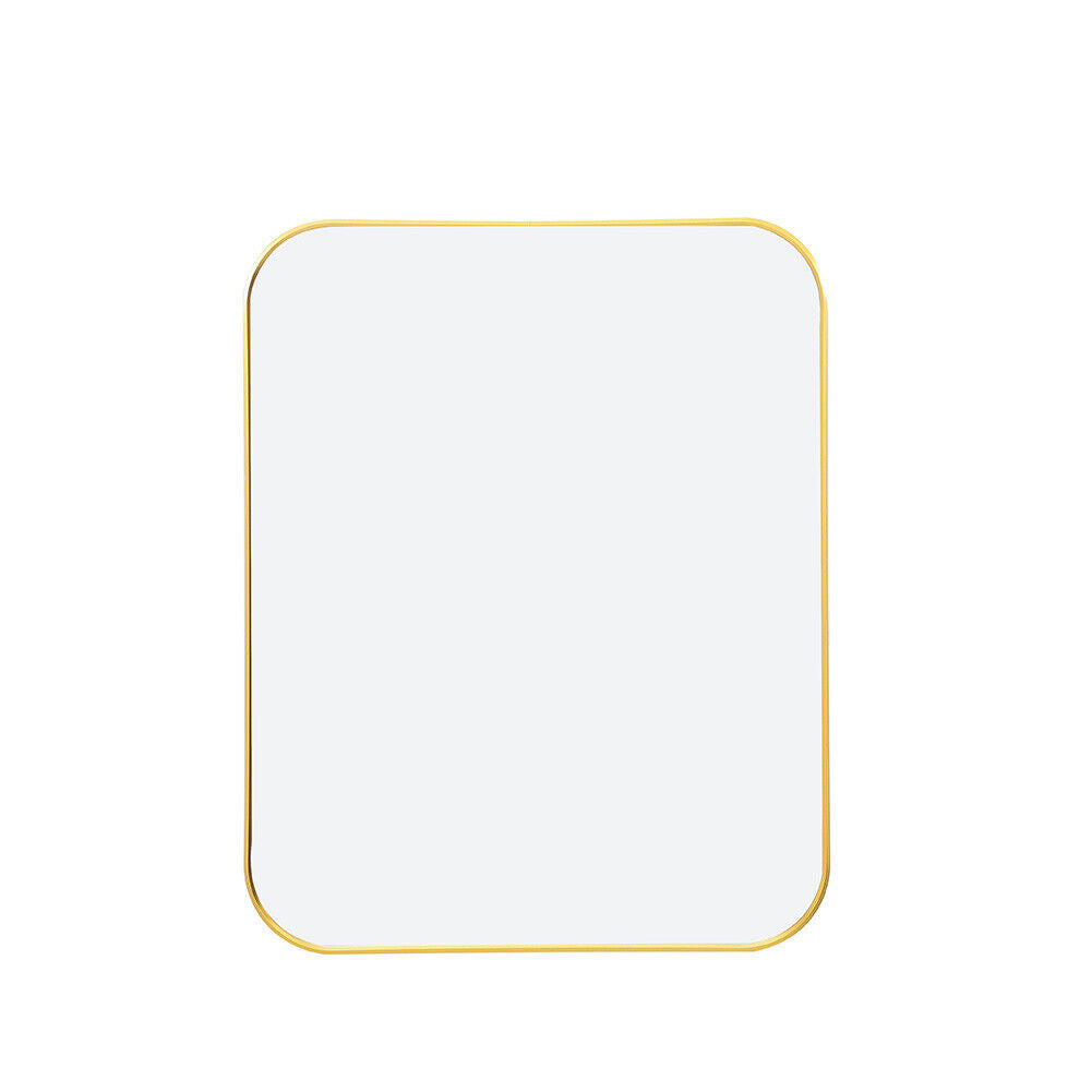 Black/Gold Rectangle Metal Frame Home Bathroom Glass Wall Mounted Vanity Mirror