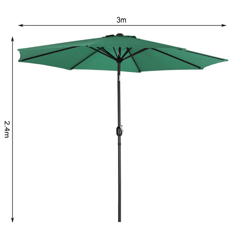 3*2.4M Outdoor Swivel Umbrella Garden Shelter Garden Sun Parasol Beach umbrella