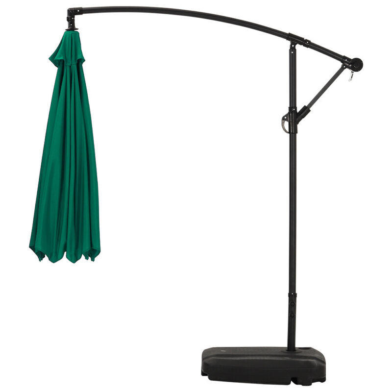 3M Hanging Outdoor Banana Patio Umbrella Cantilever Shelter Garden Sun Parasol