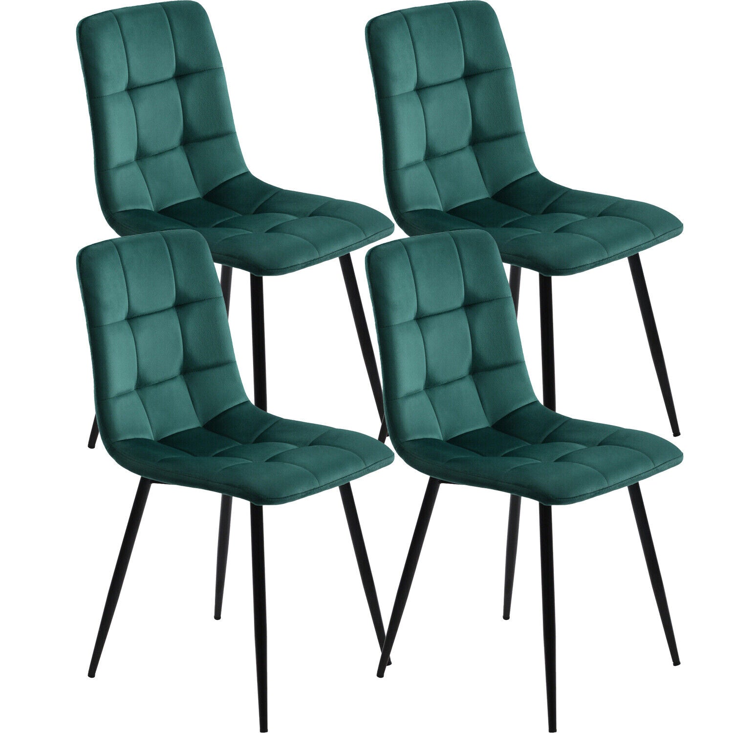 Dining Chairs Set of 4 Velvet/Linen Upholstered Chair Lounge Counter Chairs HT