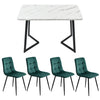Modern Dining Table and 4 Chairs Set with Metal legs Dining Room Kitchen MR