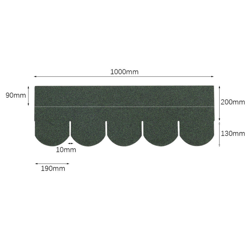 Self Adhesive Roof Felt Tiles 18pcs Fish-scale Asphalt Shingles Set Shed Roofing