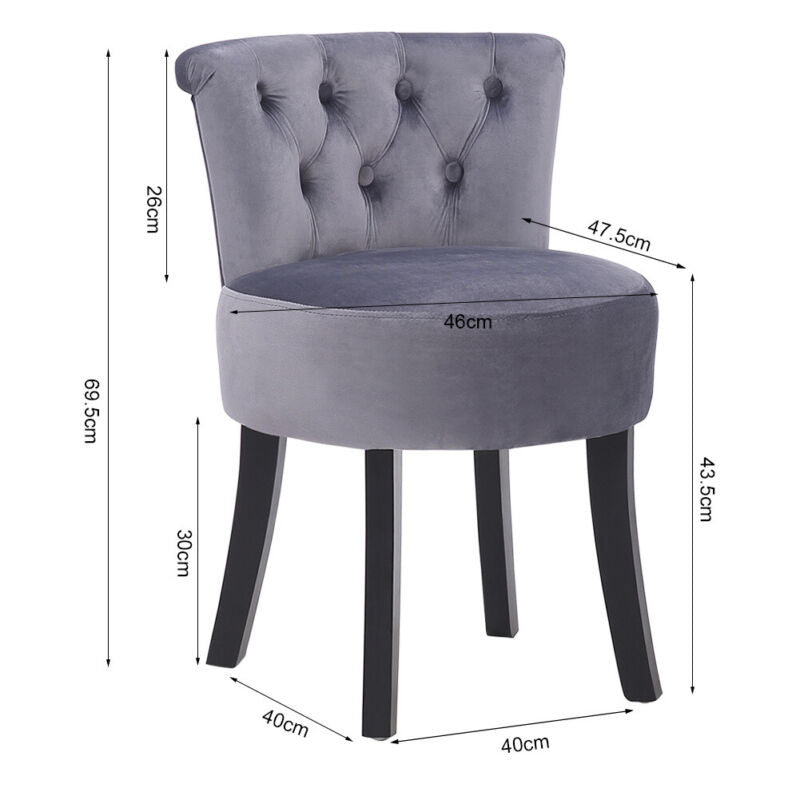 Fabric Dressing Table Chair Vanity Stool Piano Stool Dining Chair Makeup Bedroom