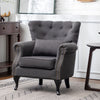 Occasional Accent Button Velvet Armchair Wing High Backrest Chair Fireside Seat