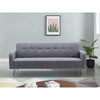 3-Seater Sofa Bed Click Clack Button Tufted Settee Recliner Couch Green Grey Bed