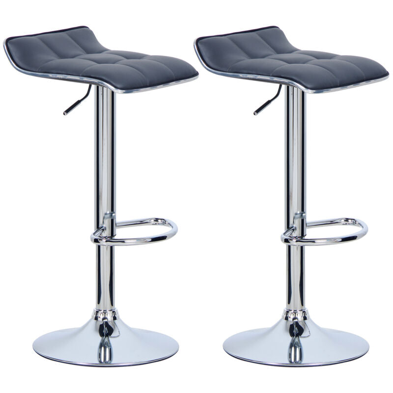 2x Bar Stools PU Faux Leather Barstools Swivel Breakfast Gas Lift Kitchen Chairs