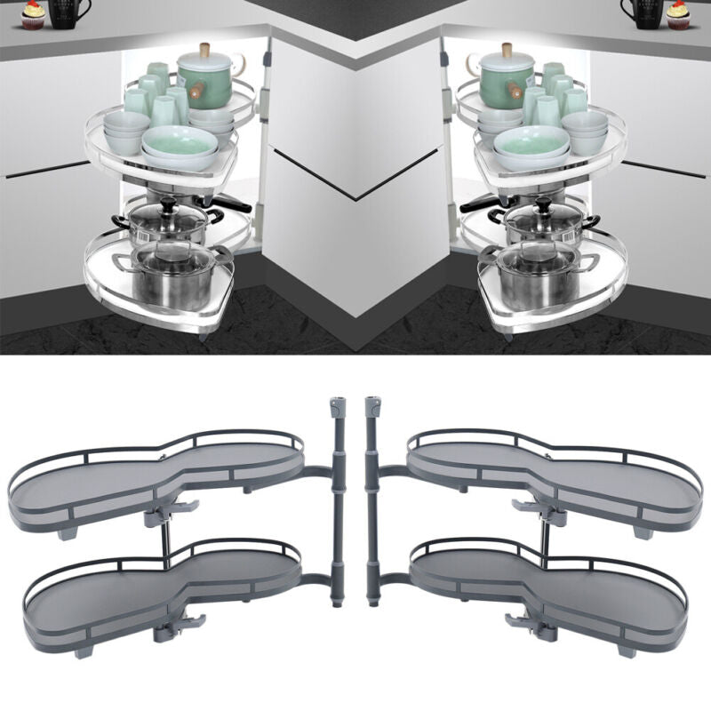 2 Tiers Slide Out Kitchen Cabinet Base Unit Larder Cupboard Storage Units