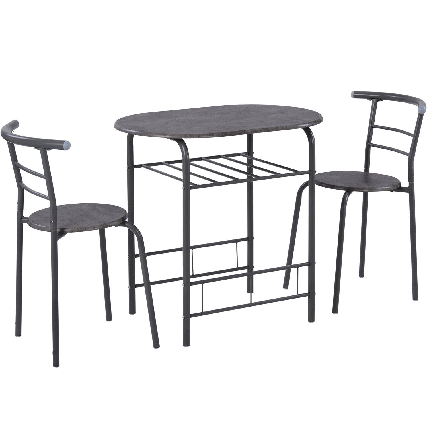 3pcs Dining Table Set and 2 Stools Breakfast Bar for Dining Room/ Kitchen HT