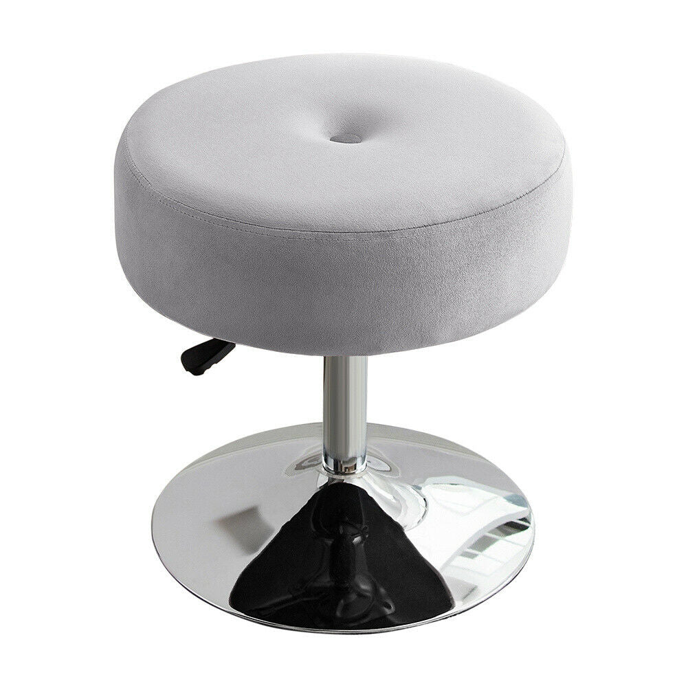 Adjustable Height Swivel Dressing Table Stool Chair Velvet Makeup Padd
