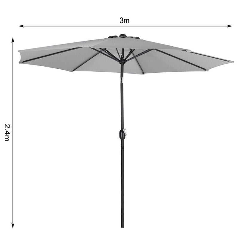 3*2.4M Outdoor Swivel Umbrella Garden Shelter Garden Sun Parasol Beach umbrella