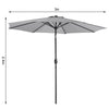 3*2.4M Outdoor Swivel Umbrella Garden Shelter Garden Sun Parasol Beach umbrella