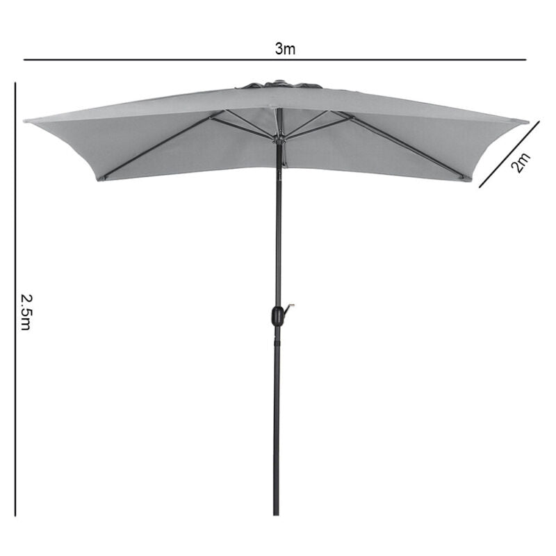 3*2.4M Outdoor Swivel Umbrella Garden Shelter Garden Sun Parasol Beach umbrella