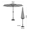 Solar LED Strip Parasol Outdoor Garden Sun Shade Umbrella With Crank Tilt