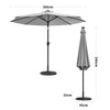 Solar LED Strip Parasol Outdoor Garden Sun Shade Umbrella With Crank Tilt
