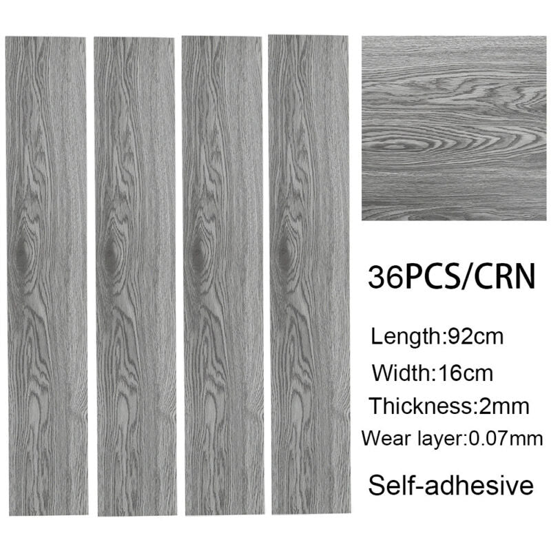 36pcs Waterproof PVC Flooring Planks Self-adhesive Floor Tile Multi Colours uk