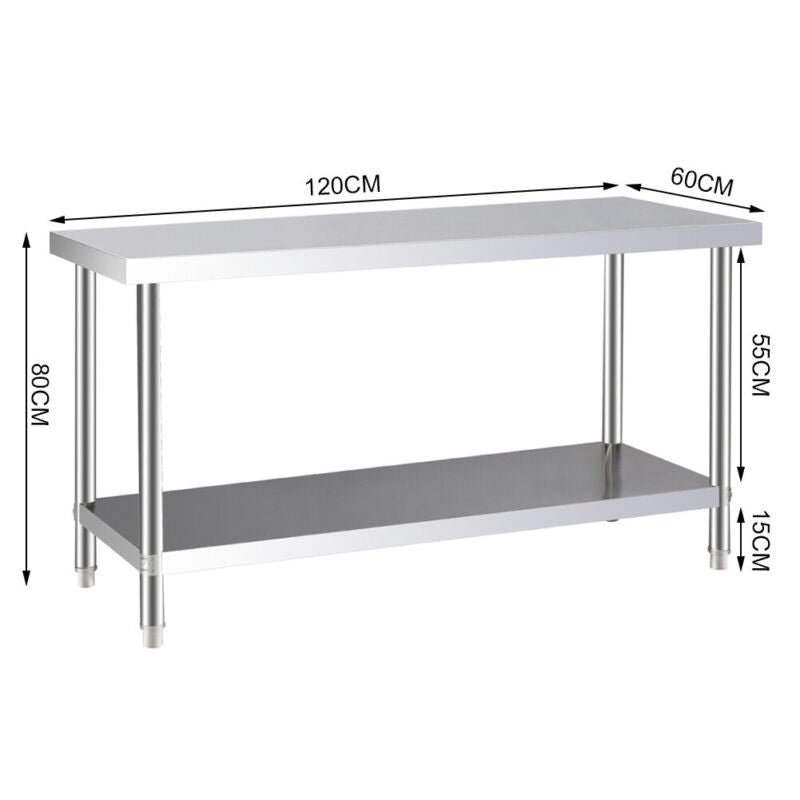 Stainless Steel Catering Kitchen Food Service Worktop Work Table Prep Tables