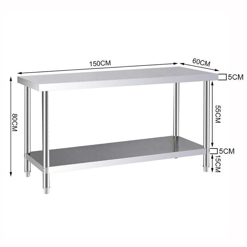 Stainless Steel Catering Kitchen Food Service Worktop Work Table Prep Tables