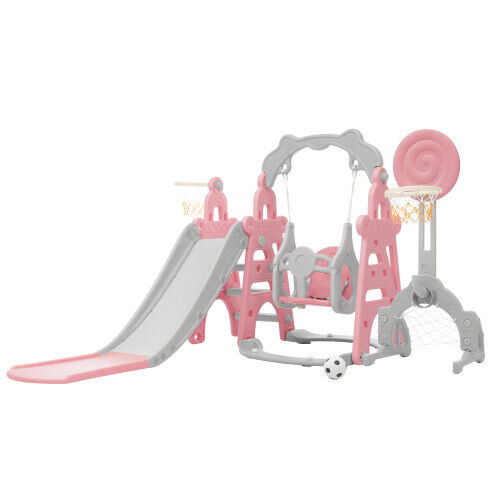 5 in1 Kids Toddler Swing Climber Slide Set Indoor Outdoor Backyard Playgroud HT