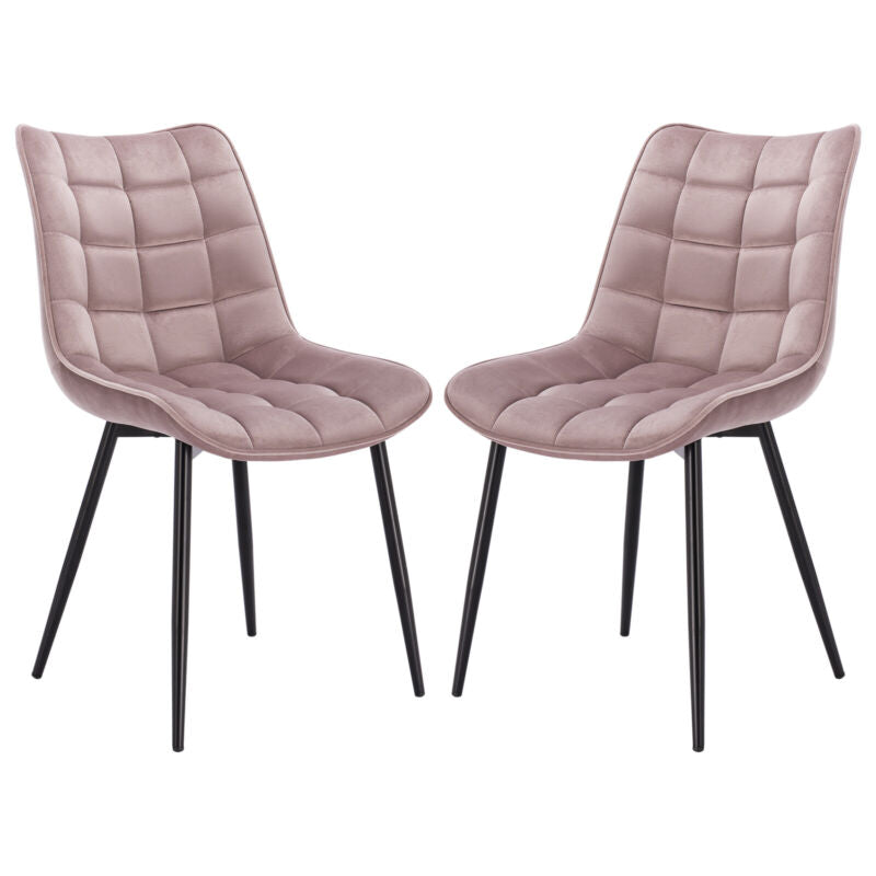 2/4/6x Dining Chairs Living Room Chairs w/ Backrest Velvet Padded Seat Cafe Pub