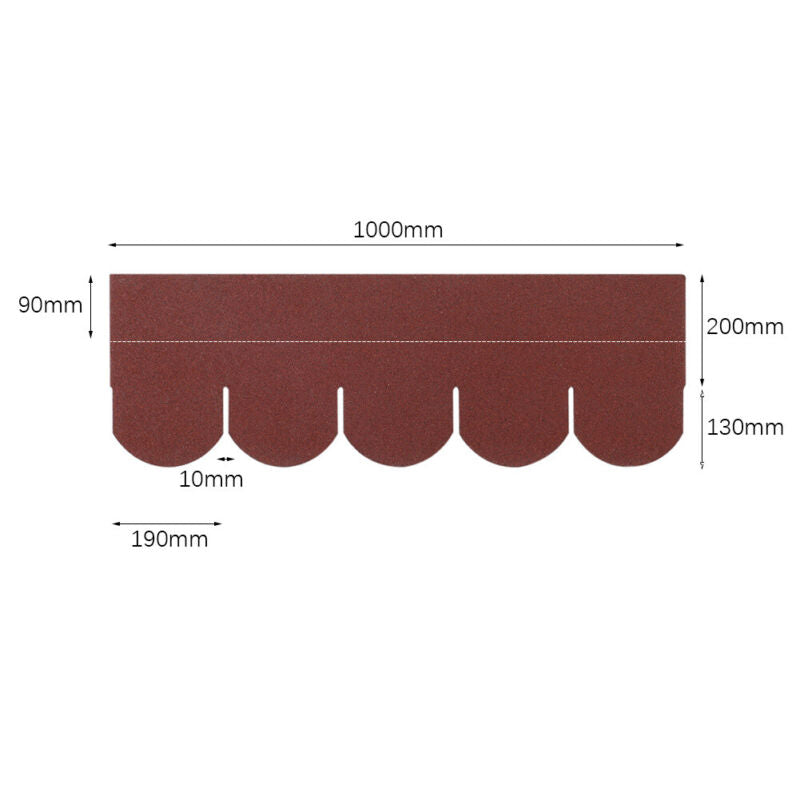 Self Adhesive Roof Felt Tiles 18pcs Fish-scale Asphalt Shingles Set Shed Roofing