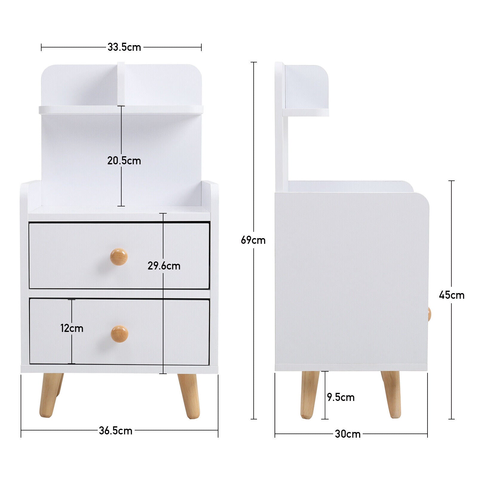 Bedside Table Cabinet End table Nightstand W/Drawer Storage Bedroom Furniture UK