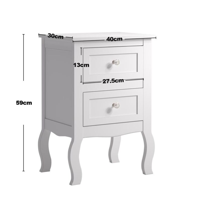 White Narrow Bedside Cabinet 1 Drawer Lamp Table Night Stand Bedroom Sofa Side