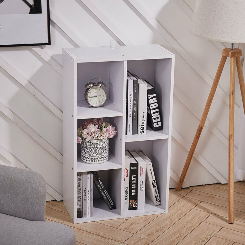 Home Office Bookcase 3/5/7 Cube Storage Shelf Wood Shelving Display Cabinet Unit