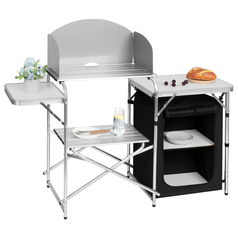Outdoor Alu Camping Table Folding Storage Station Kitchen Cook Table with Bag