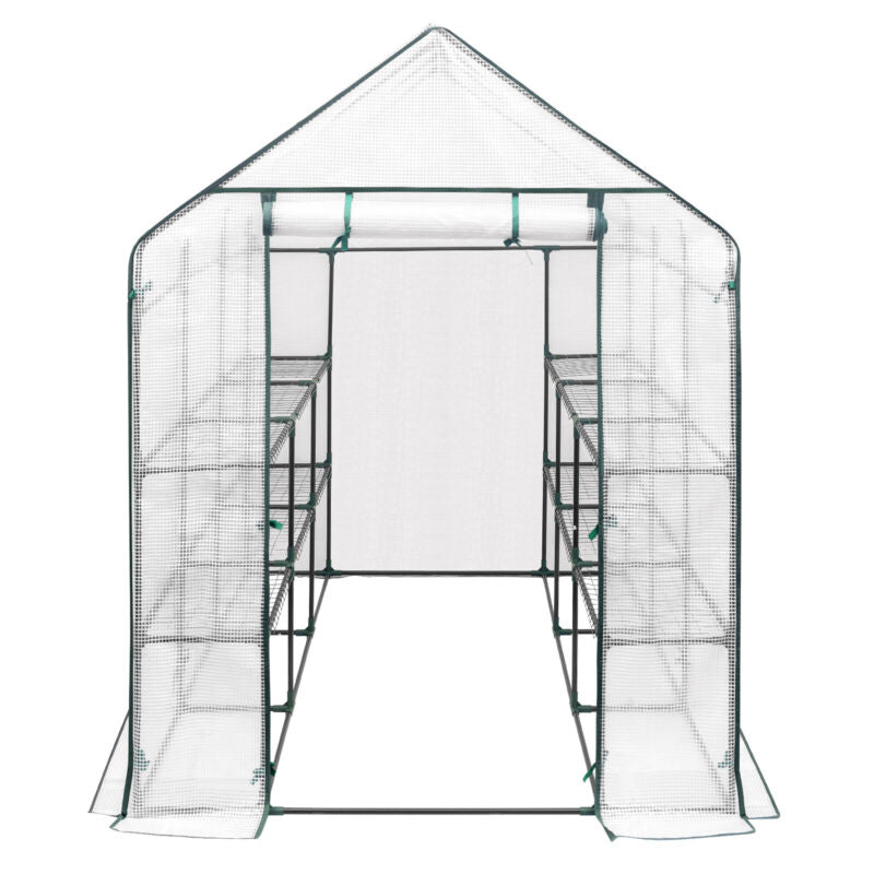 Greenhouse Garden Grow House PE Outdoor Green Steeple House w/ Shelf Plant Tent