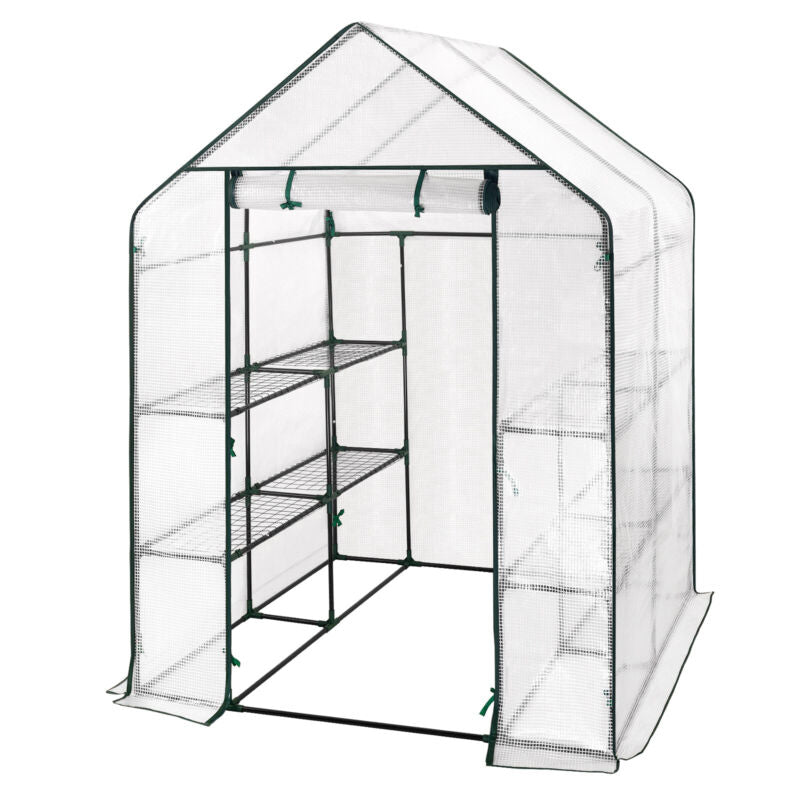 Greenhouse 143x143x195cm PE Garden Plant Grow Green House with Shelves Outdoor