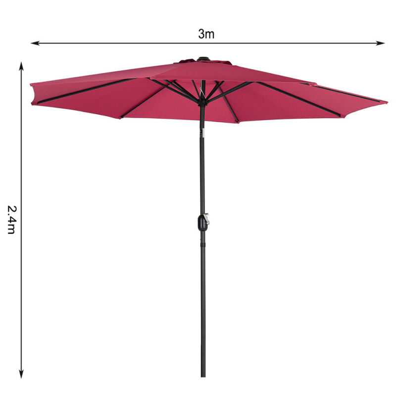 3*2.4M Outdoor Swivel Umbrella Garden Shelter Garden Sun Parasol Beach umbrella