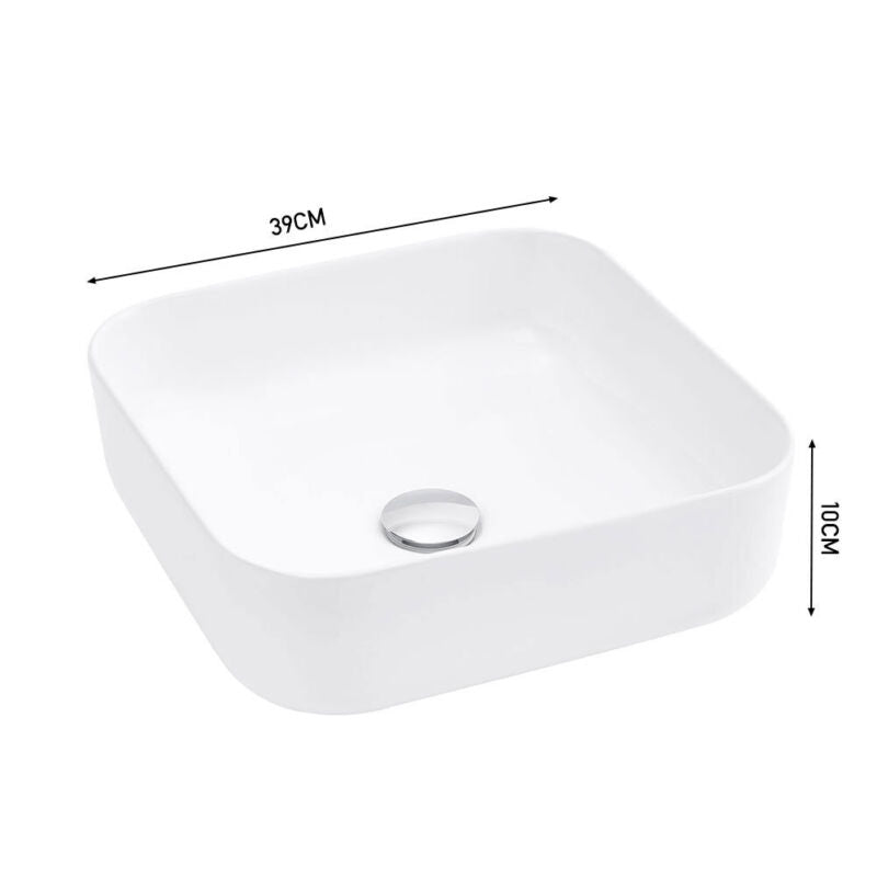 MULTI SHAPE BATHROOM CLOAKROOM COUNTERTOP CERAMIC BASIN SINK & POP UP WASTE SETS