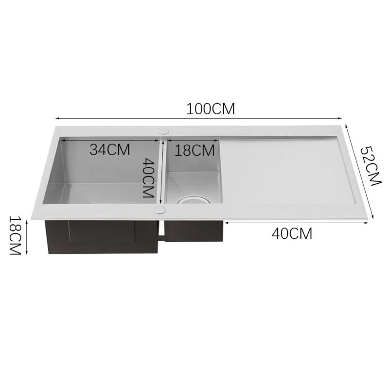 Stainless Steel Kitchen Sink Corrosion Resistant Insert Bowl w/ Waste Kit