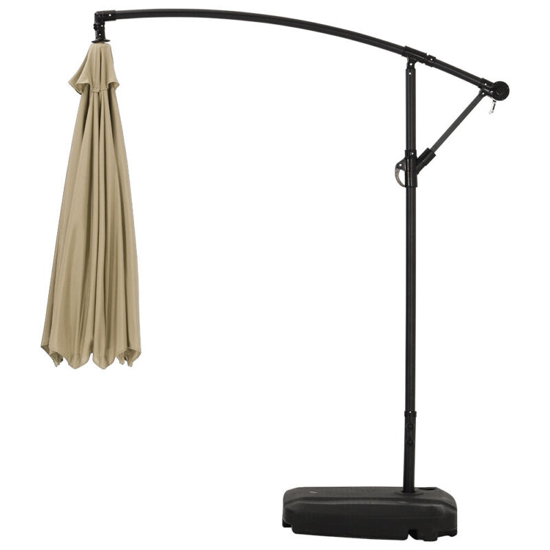 3M Hanging Outdoor Banana Patio Umbrella Cantilever Shelter Garden Sun Parasol