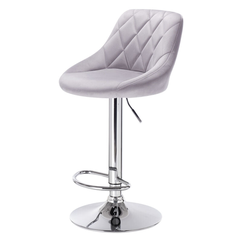 1/2x Bar Stools Breakfast Kitchen Velvet Padded Barstools Swivel Gas Lift Chairs