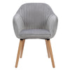 1x Dining Chair Velvet Padded Seat Kitchen Home Armchairs w/ Backrest Wood Legs