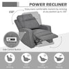 Electric Armchair, Fabric Recliner Chair with USB Port, Charcoal Grey