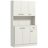 Freestanding Kitchen Cupboard, Storage Cabinet with Doors Cream White