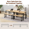 3-Piece Dining Table Set Industrial Breakfast Kitchen Table Set with 2 Benches