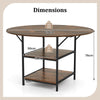 120 CM Round Dining Table Mid-Century Modern Kitchen Table for 4-6