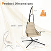 Hanging Chair Hammock Indoor Outdoor Swing Chair w/ Stand & Padded Seat