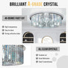 Round Crystal Chandelier Flush Mount LED Ceiling Light Fixture Lamp Color Adjust