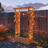 Raised Bed for Garden with Trellis, 110 x 44 x 181 cm, Natural
