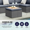6 Seater Rattan Garden Corner Sofa Set Outdoor Furniture Grey Thick Cushions