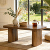 120cm Rectangle Coffee Table Wood Center Low Cocktail Tea Table for Living Room