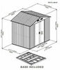 Metal Garden Shed 6 X 4, 8 X 4, 8 X 6, 10 X 8 Garden Storage WITH FREE BASE New
