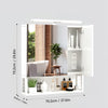 Bathroom Mirror Cabinet with Shaver Socket & Door & Open Compartment & LED Vdlod