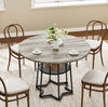 Dining Table Round Wood Top Metal Base Farmhouse Industrial Kitchen Dining Room