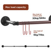 71" Long Industrial Pipe Clothes Rack 3 Base Wall Mounted Rack Towel Bar Holder